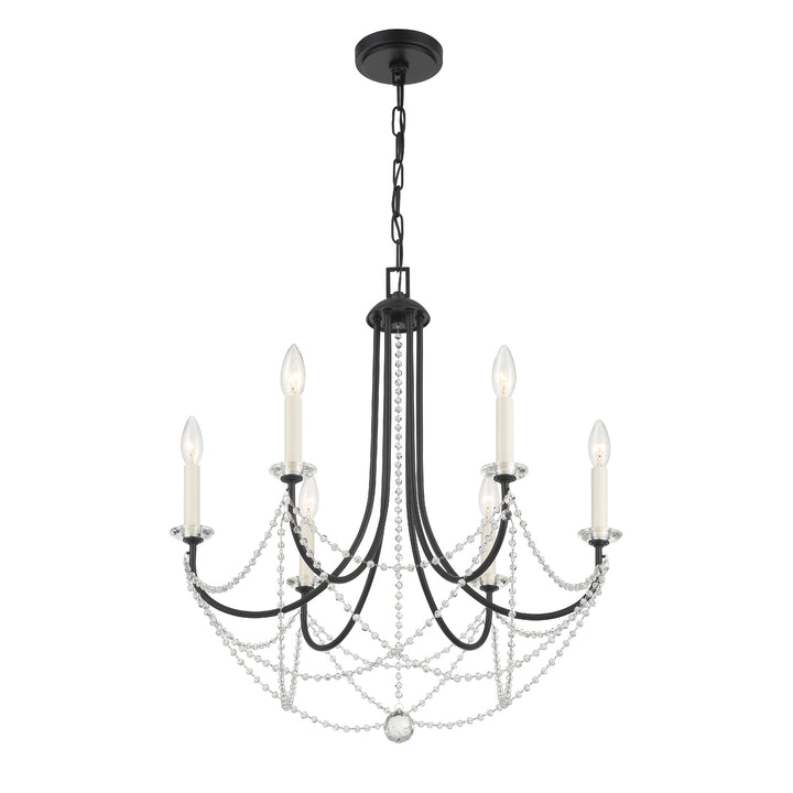 Delilah 6 Light Aged Brass Chandelier