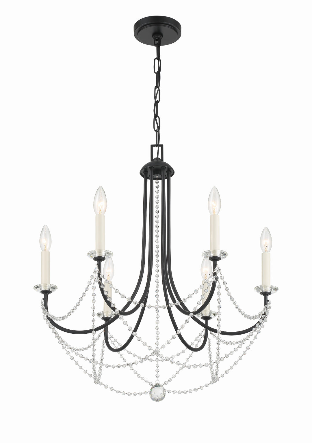 Crystorama Delilah 6 Light Aged Brass Chandelier