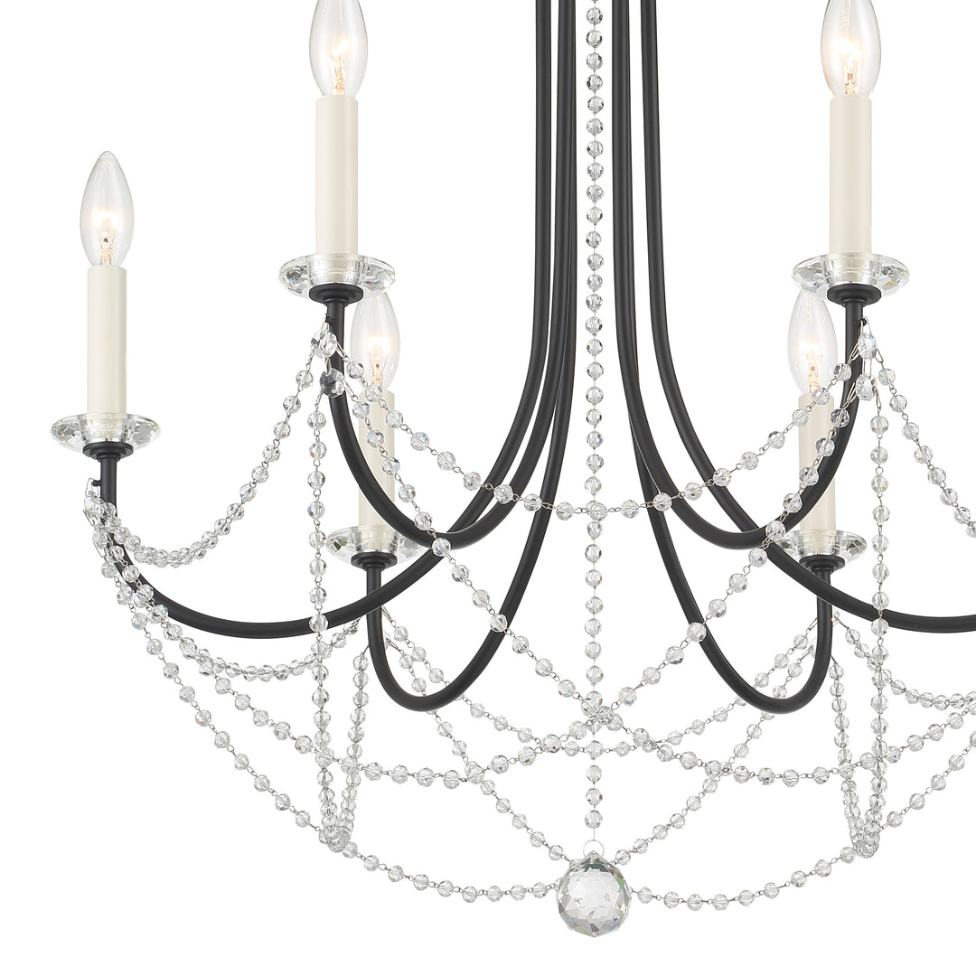 Crystorama Delilah 6 Light Aged Brass Chandelier