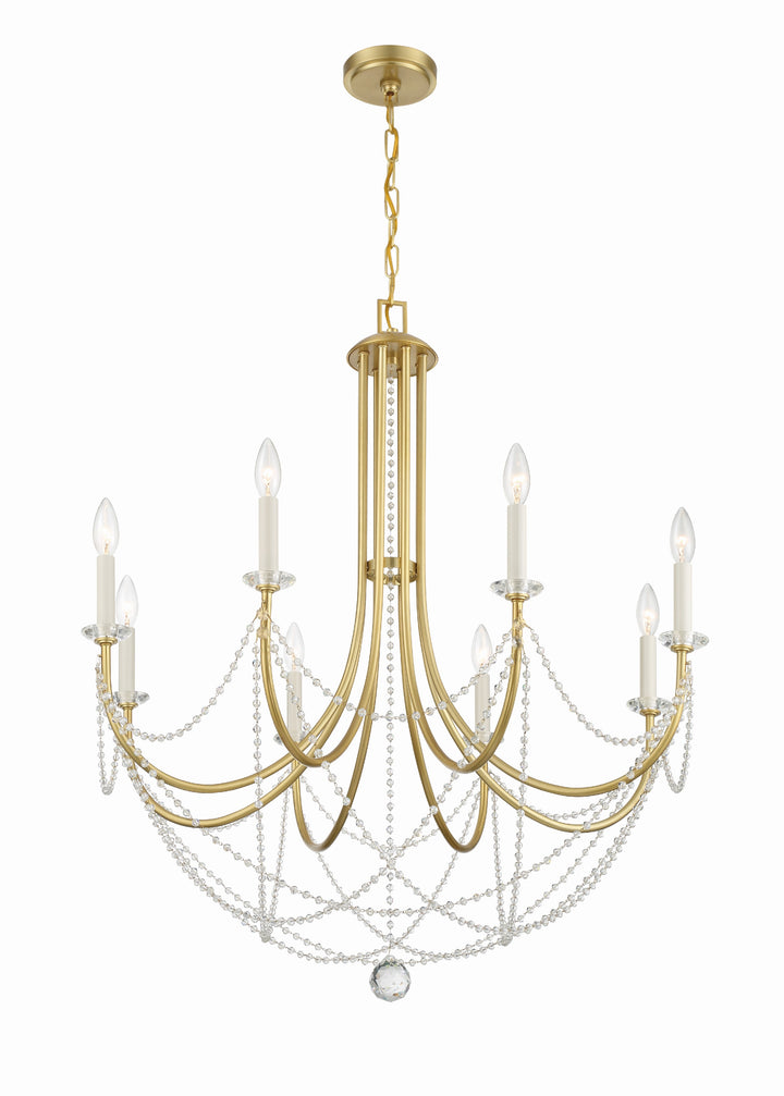 Crystorama Delilah 8 Light Aged Brass Chandelier