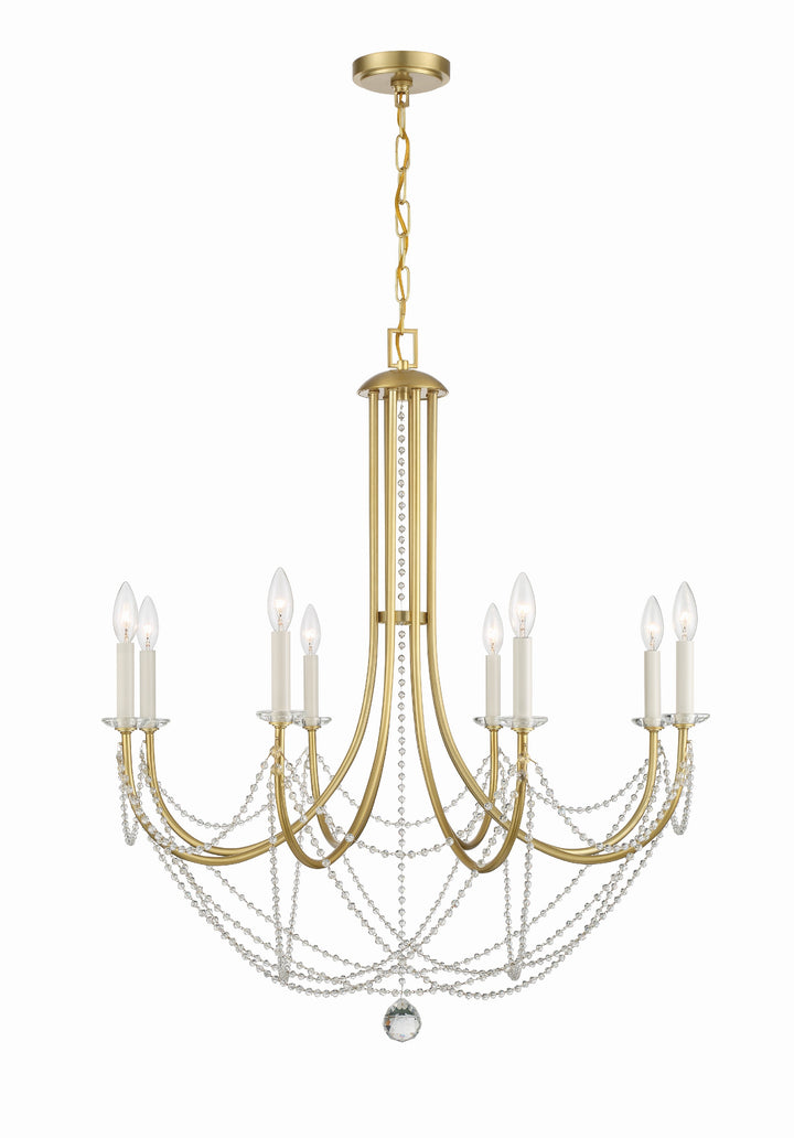 Crystorama Delilah 8 Light Aged Brass Chandelier