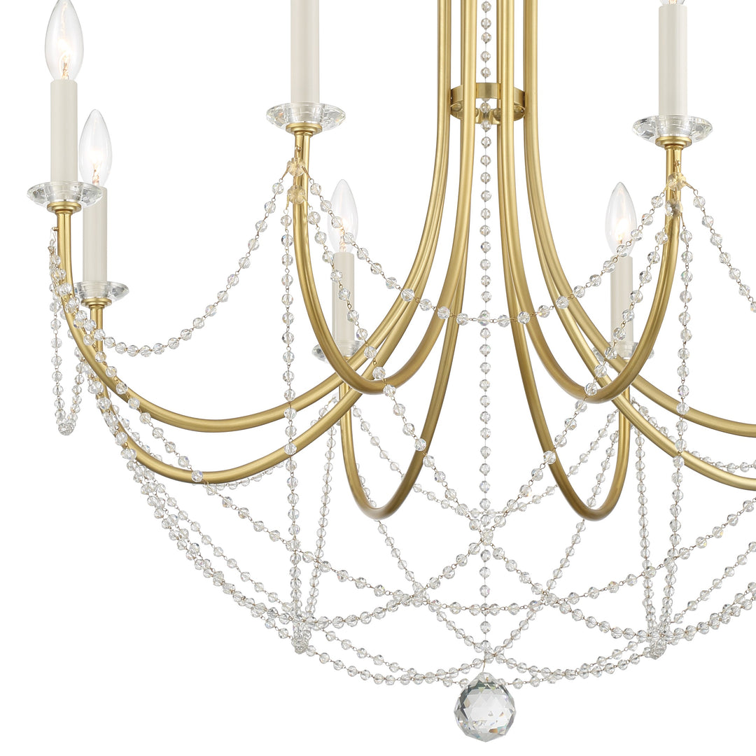 Crystorama Delilah 8 Light Aged Brass Chandelier