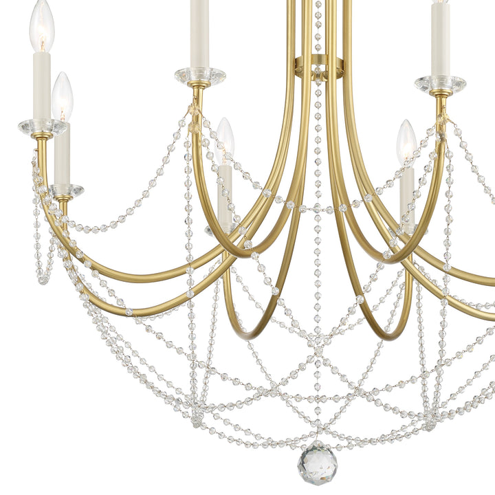 Crystorama Delilah 8 Light Aged Brass Chandelier