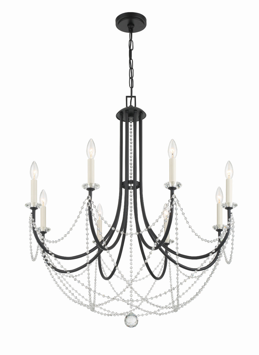 Crystorama Delilah 8 Light Aged Brass Chandelier