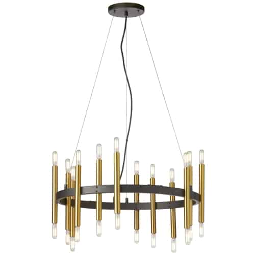 Dainolite 24 Light Incandescent Matte Black Chandelier