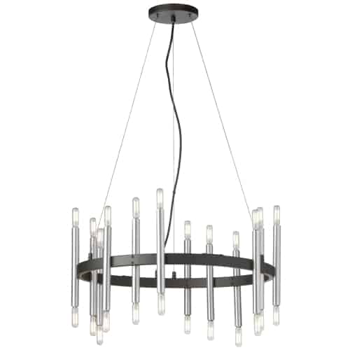 Dainolite 24 Light Incandescent Matte Black Chandelier