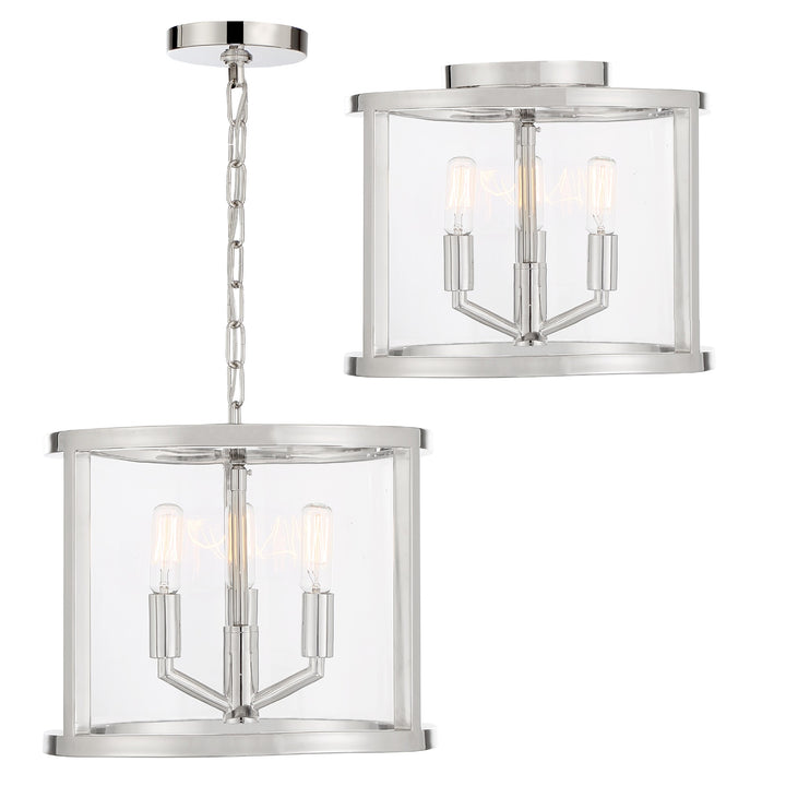 Crystorama Libby Langdon Devon 3 Light Polished Nickel Mini Chandelier