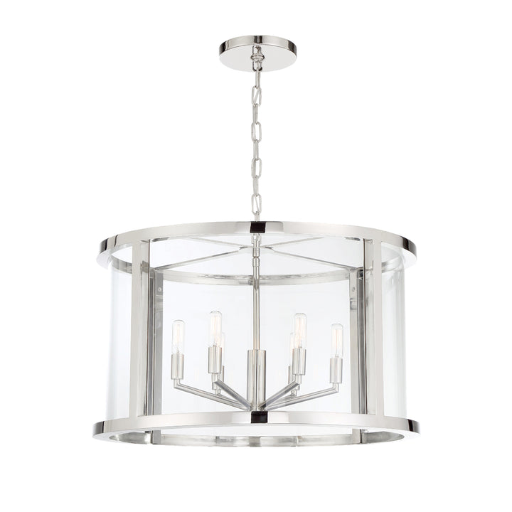 Crystorama Libby Langdon Devon 6 Light Polished Nickel Chandelier