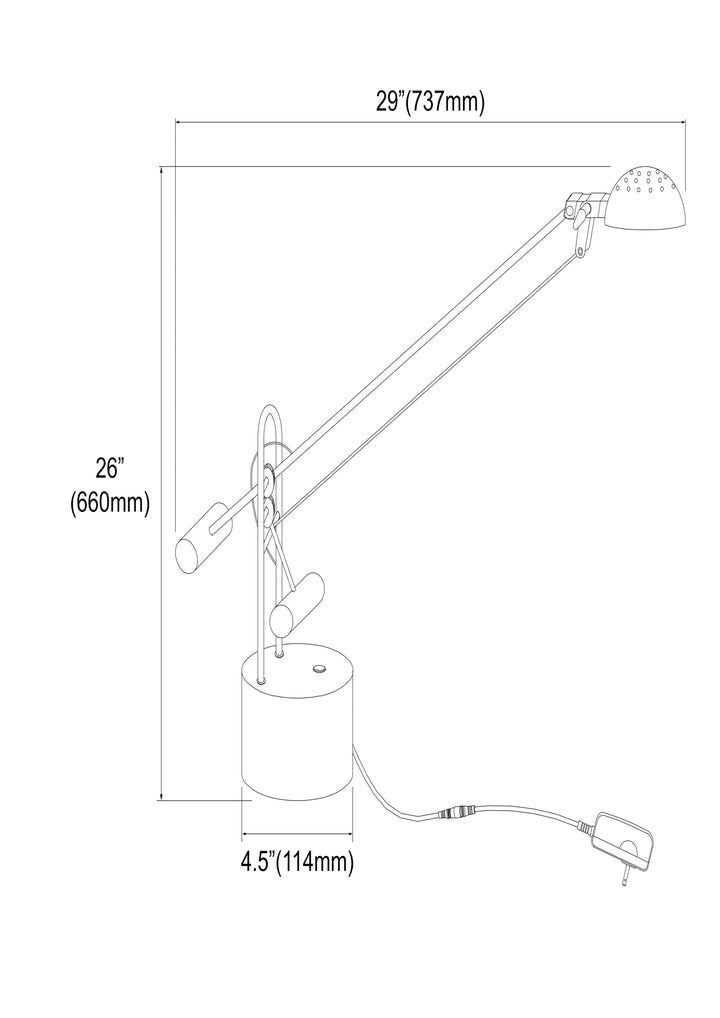 Dainolite 8W LED Desk Lamp, Black Finish