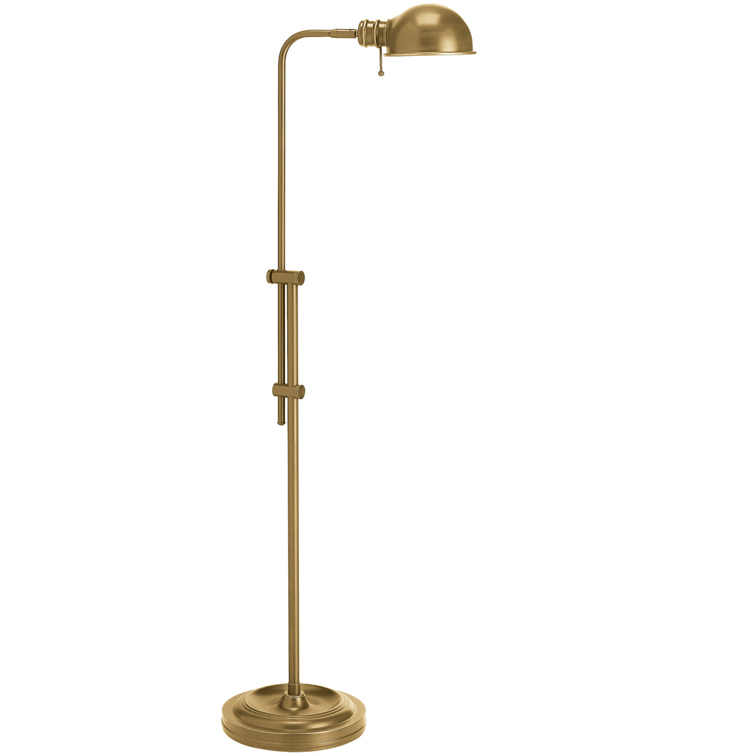 Dainolite 1 Light Incandescent Adjustable Pharmacy Floor Lamp, Aged Brass