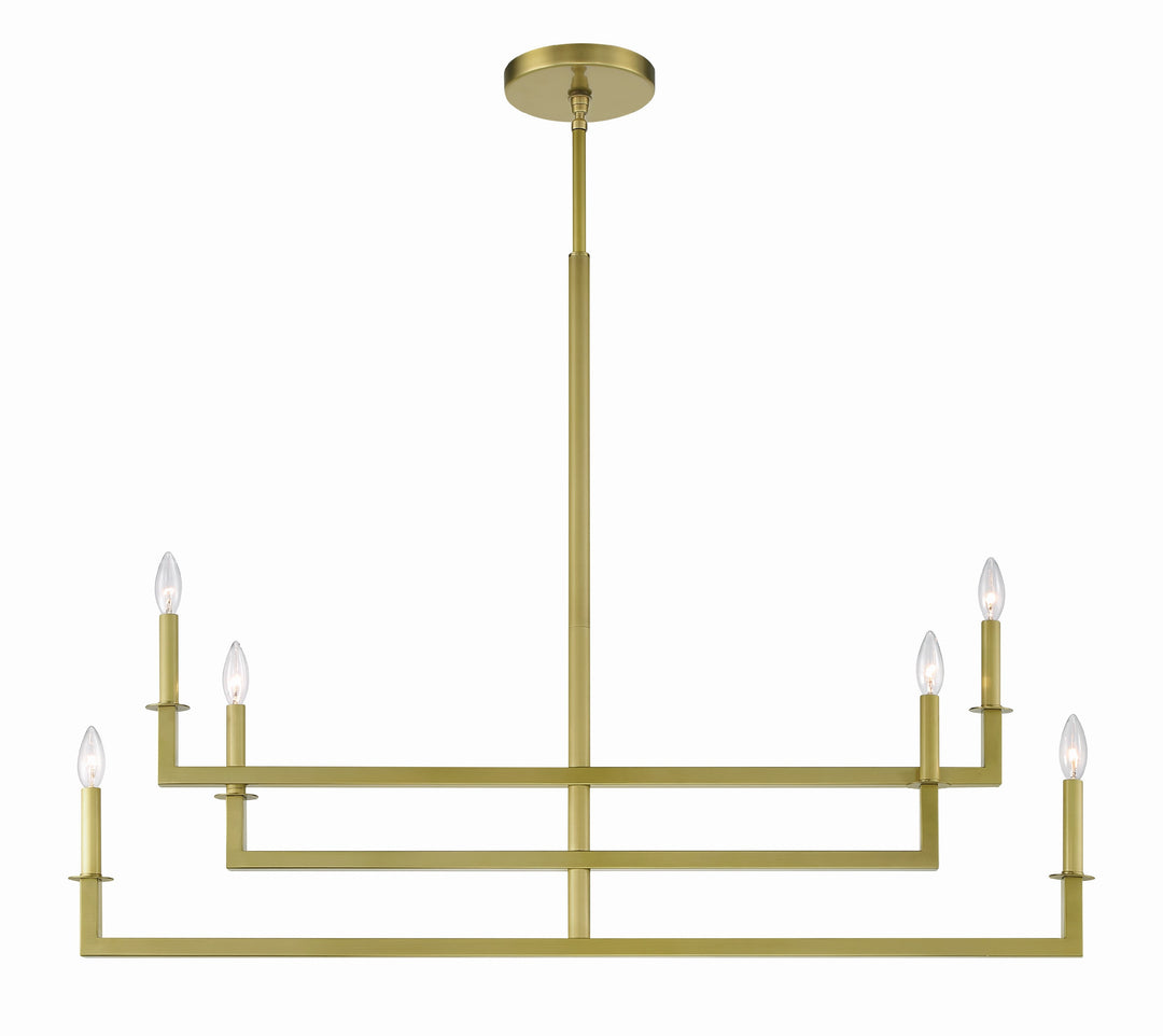 Crystorama Dante 6 Light Aged Brass Chandelier