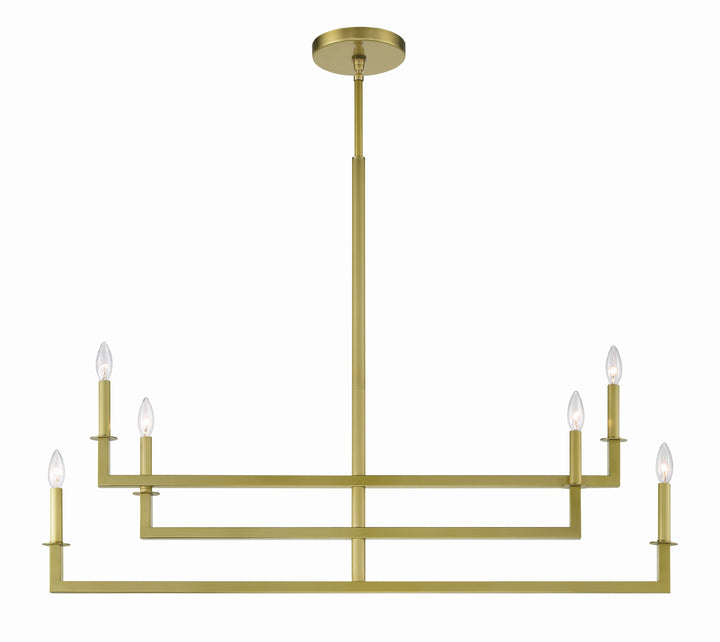 Crystorama Dante 6 Light Aged Brass Chandelier