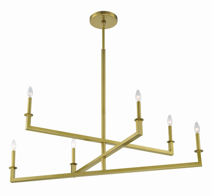 Crystorama Dante 6 Light Aged Brass Chandelier