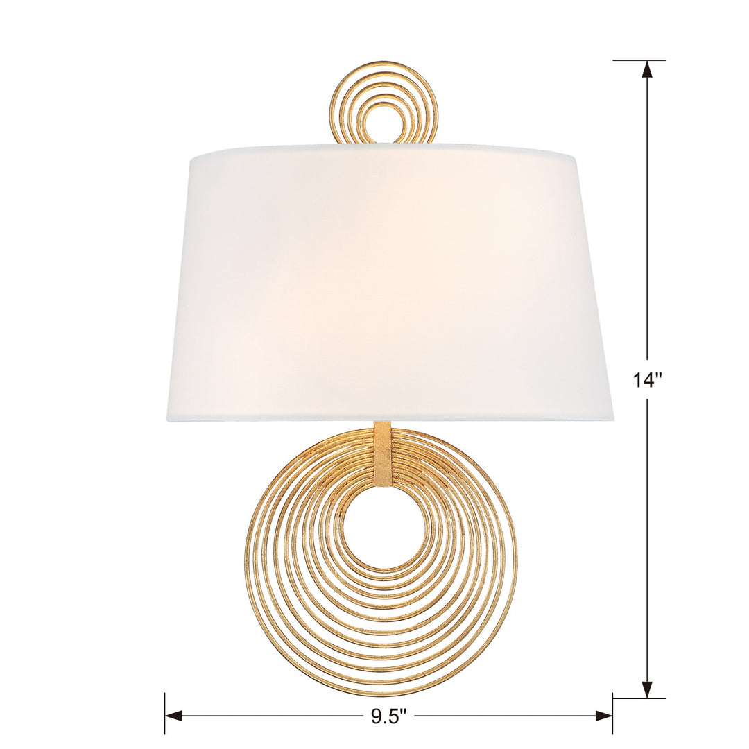 Crystorama Doral 2 Light Renaissance Gold Sconce