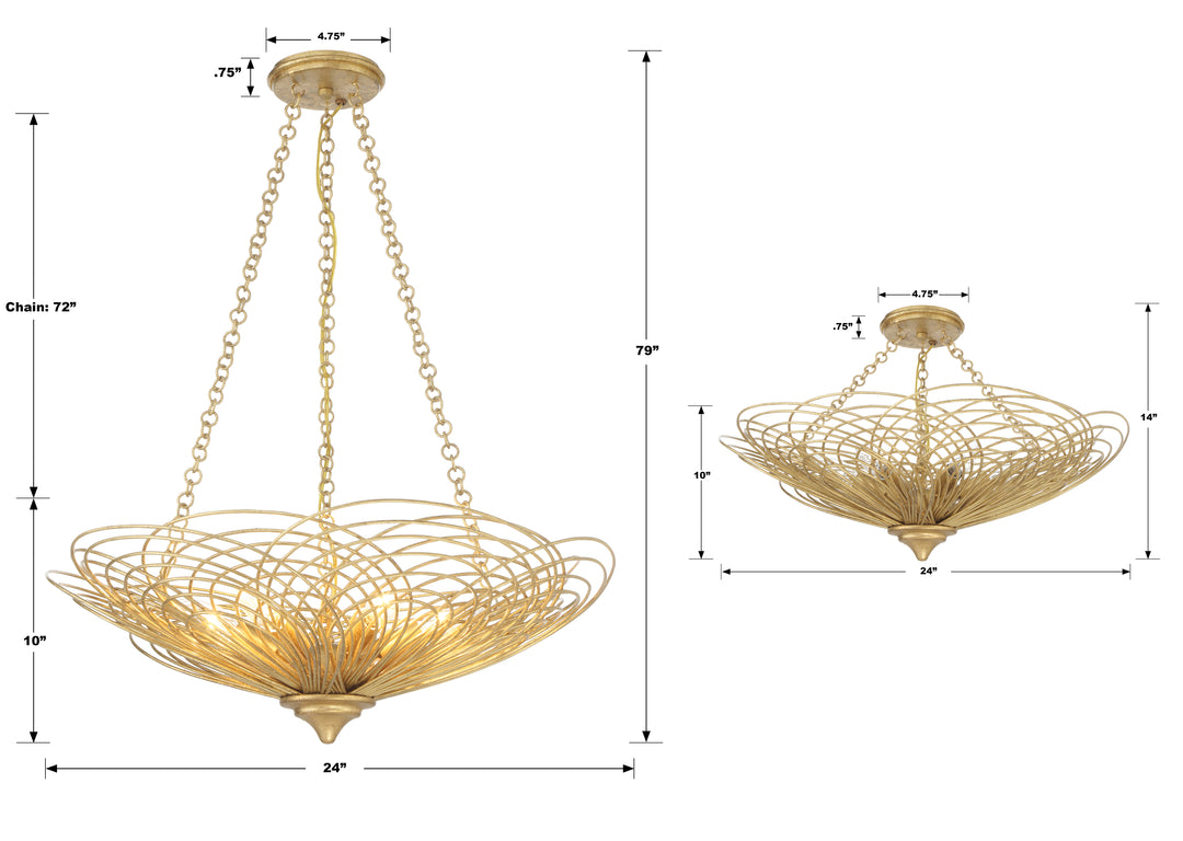 Crystorama Doral 6 Light Matte White Chandelier