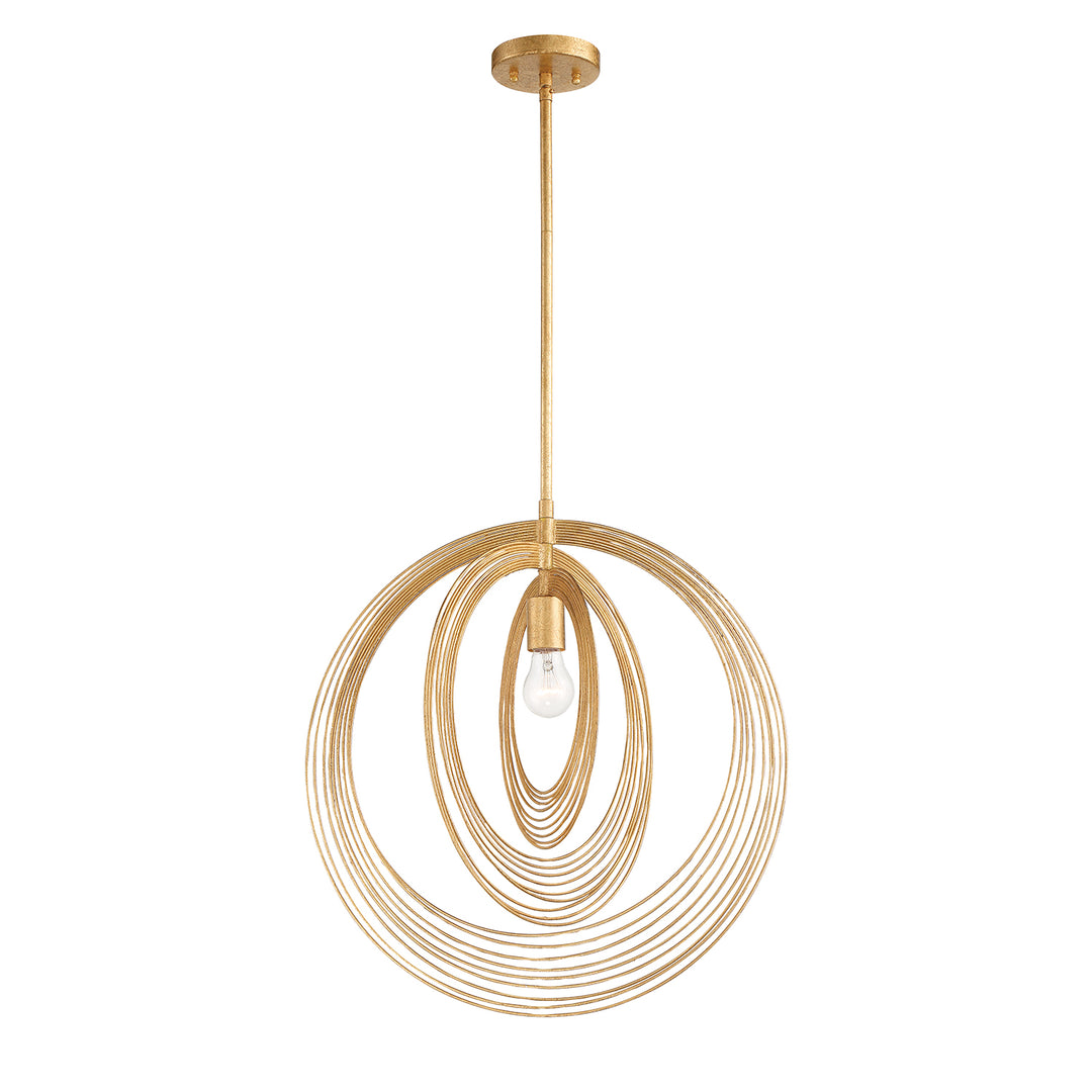 Crystorama Doral 1 Light Renaissance Gold Pendant