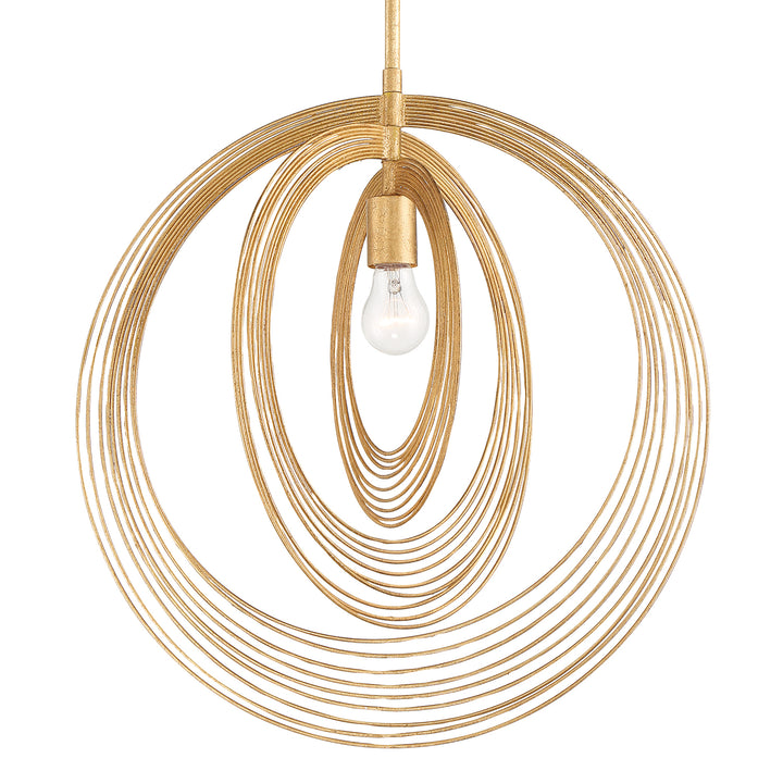 Crystorama Doral 1 Light Renaissance Gold Pendant