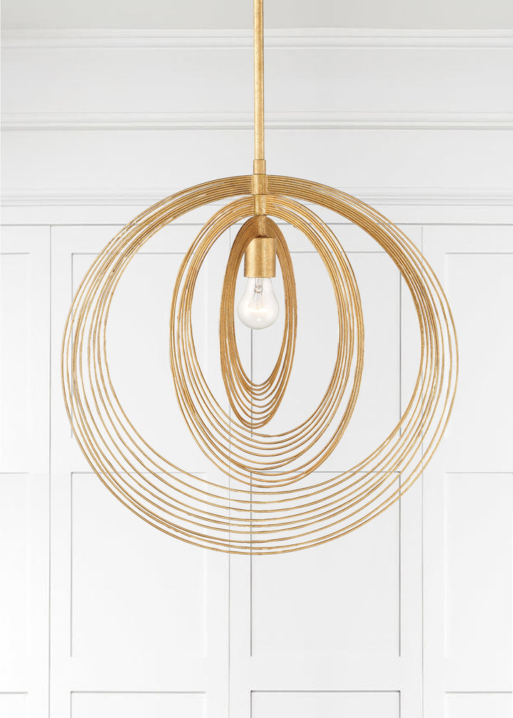 Crystorama Doral 1 Light Renaissance Gold Pendant