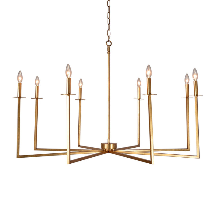 Gatsby Modern Starburst Chandelier Finished in Antique Brass