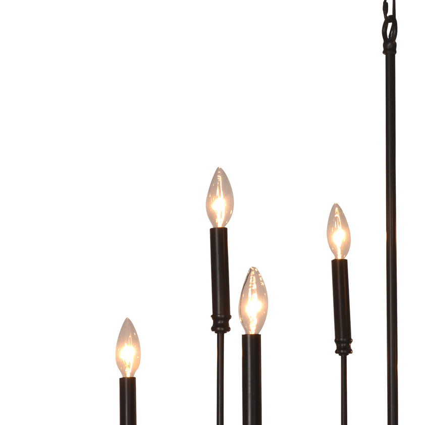 Ashton Modern Tiered Chandelier Finished in Matte Black