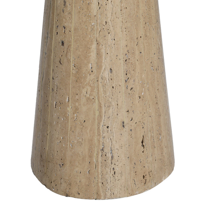 Jennie Table Lamp Travertine Stone and Jute Shade - Natural