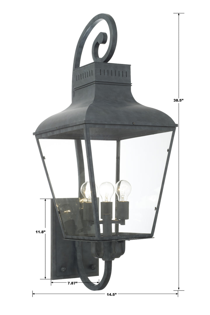 Crystorama Dumont 4 Light Graphite Outdoor Sconce