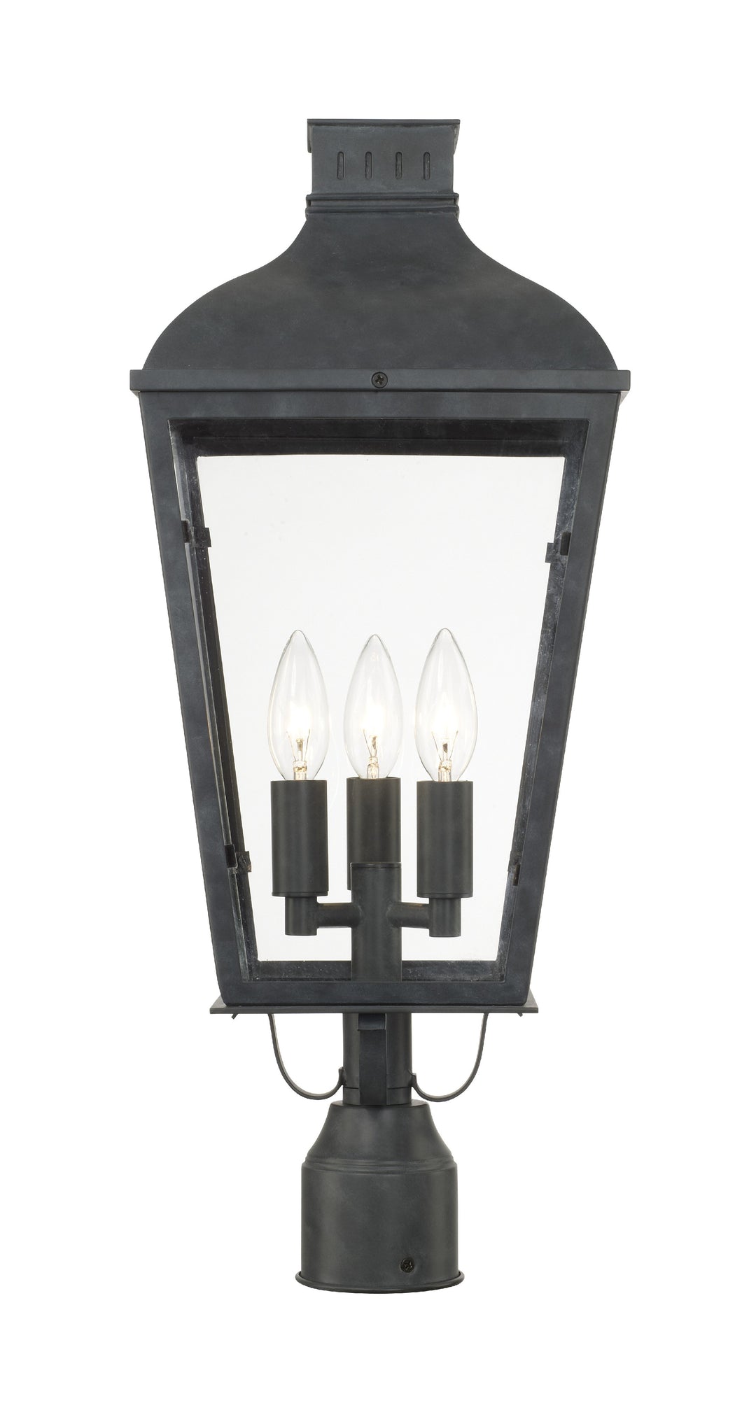 Crystorama Dumont 3 Light Graphite Outdoor Post