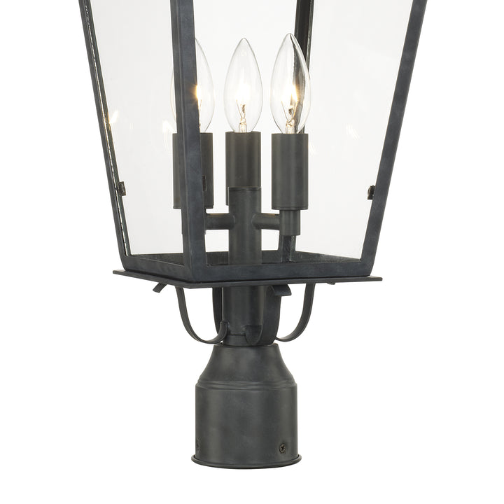 Crystorama Dumont 3 Light Graphite Outdoor Post