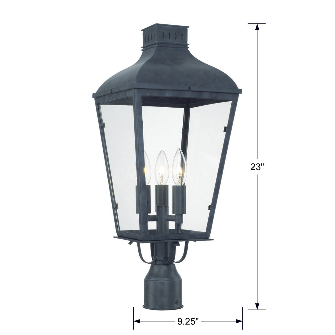 Crystorama Dumont 3 Light Graphite Outdoor Post