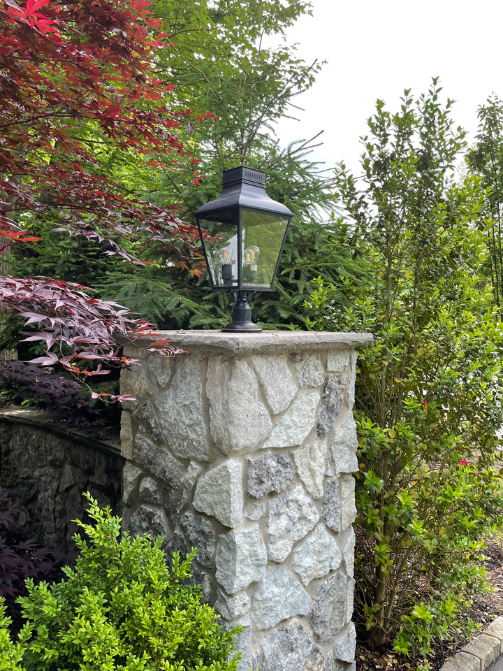 Crystorama Dumont 3 Light Graphite Outdoor Post