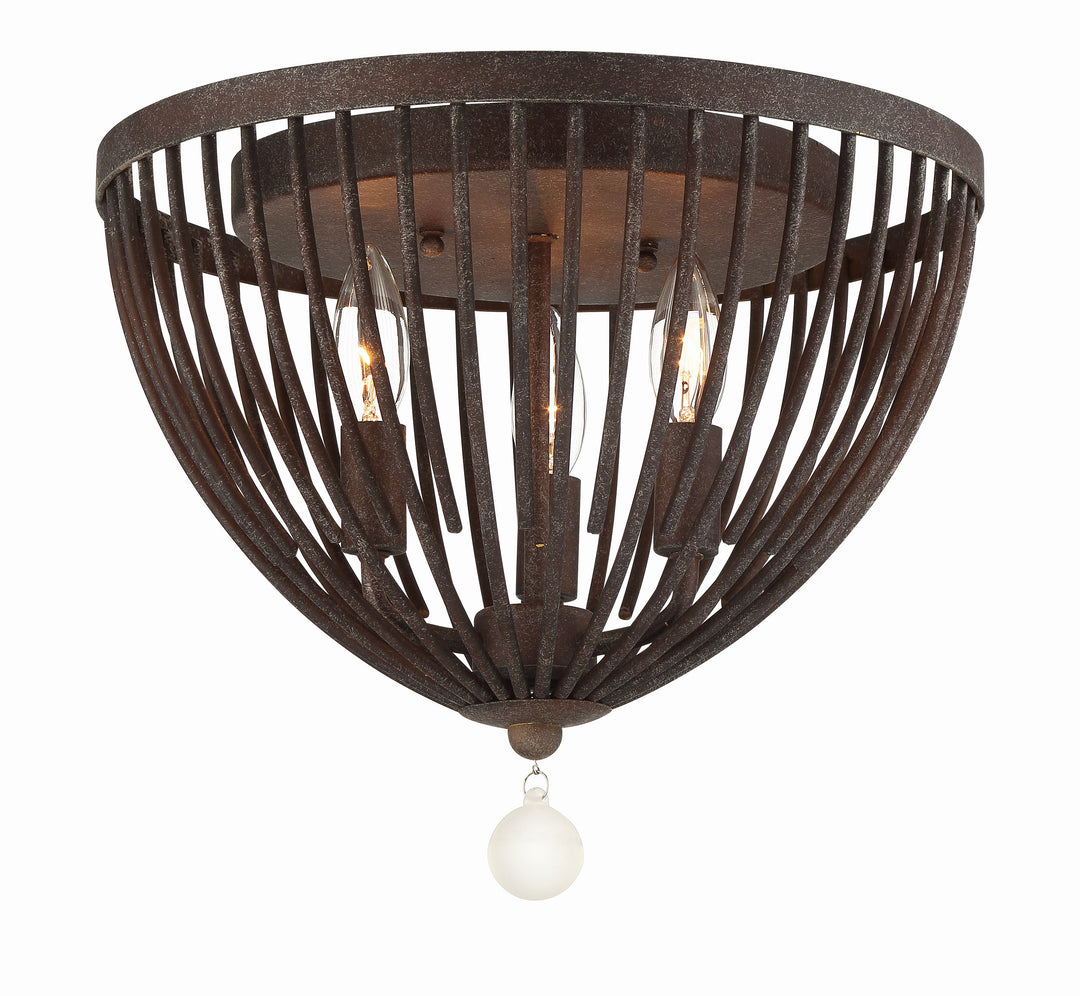 Crystorama Duval 3 Light Forged Bronze Flush Mount