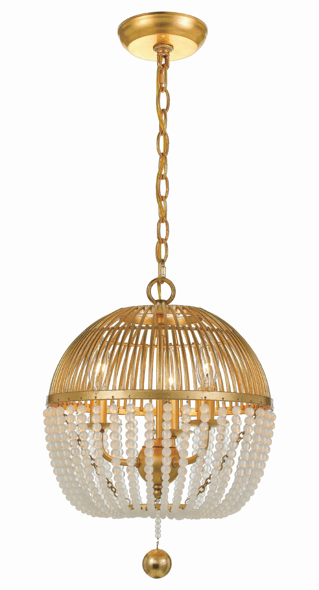 Crystorama Duval 3 Light Antique Gold Mini Chandelier