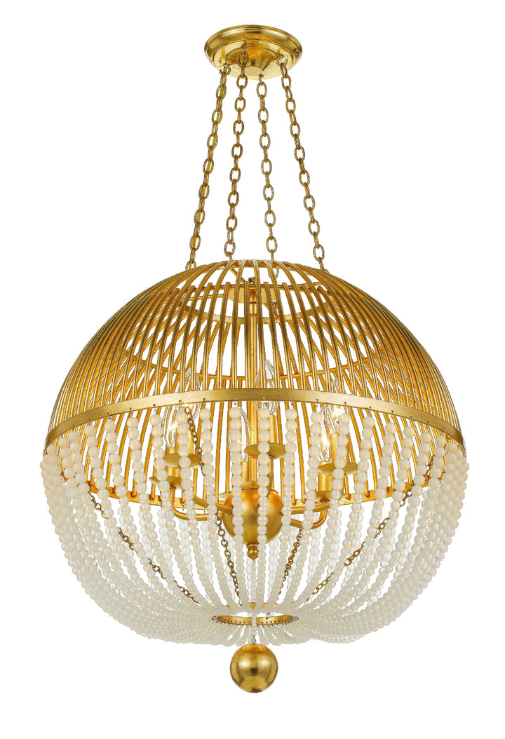 Duval 6 Light Antique Gold Chandelier