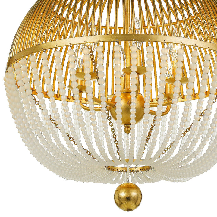 Crystorama Duval 6 Light Antique Gold Chandelier