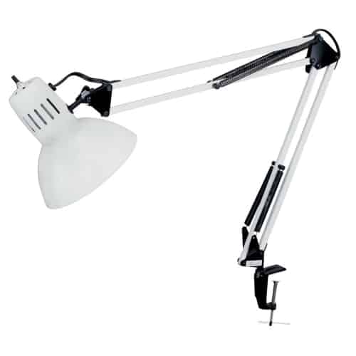 Dainolite Spring Balance Clamp-On Lamp, Gloss Black, 36" Reach