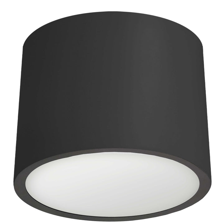 Dainolite 15W Flush Mount, Matte Black with White Diffuser