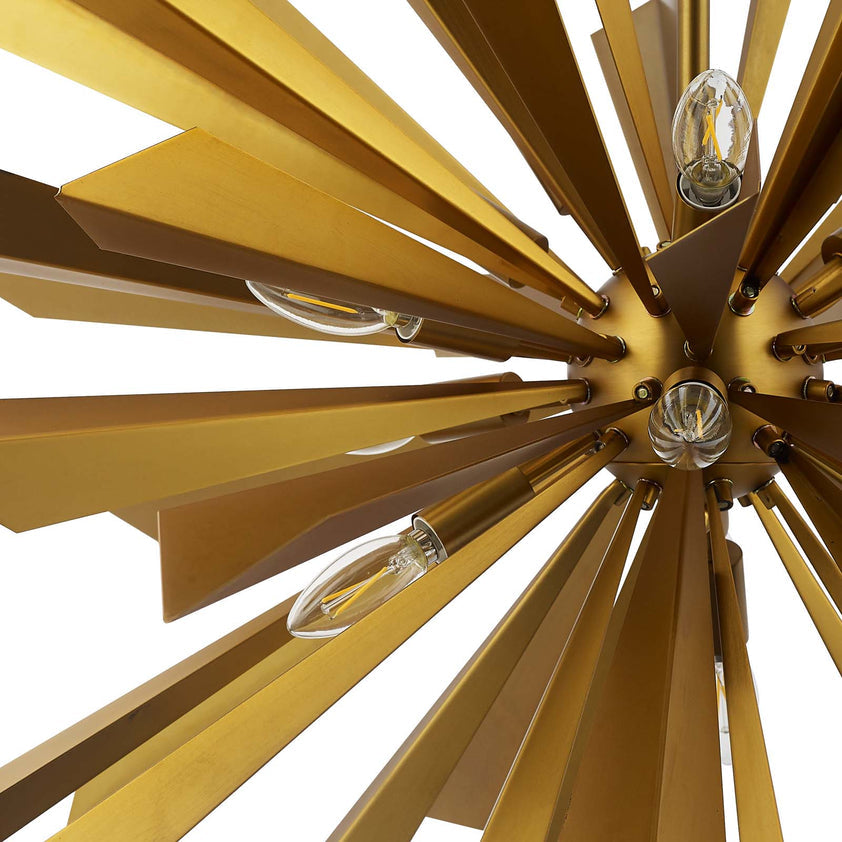 Pervade Starburst Brass Pendant Light Chandelier