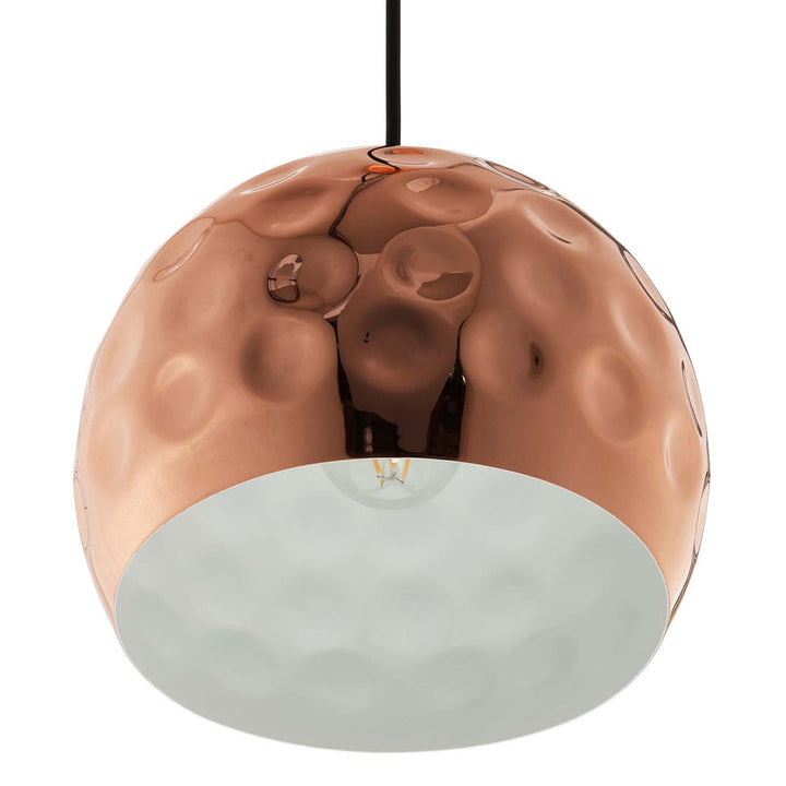 Dimple 10" Half-Sphere Rose Gold Pendant Light