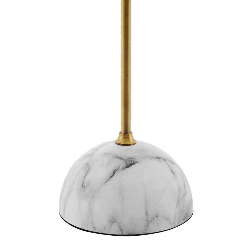 Salient Brass and Faux White Marble Table Lamp