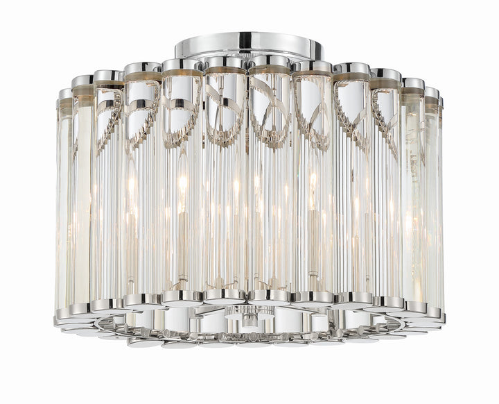 Libby Langdon Elliot 4 Light Polished Nickel Mini Chandelier