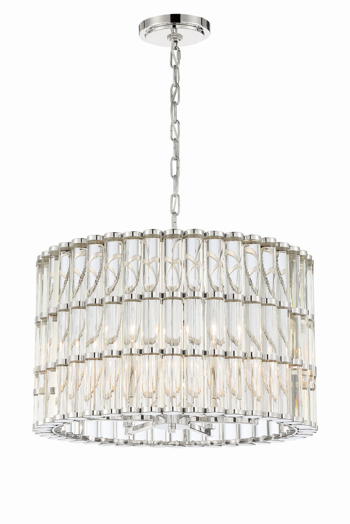 Crystorama Libby Langdon Elliot 6 Light Polished Nickel Chandelier