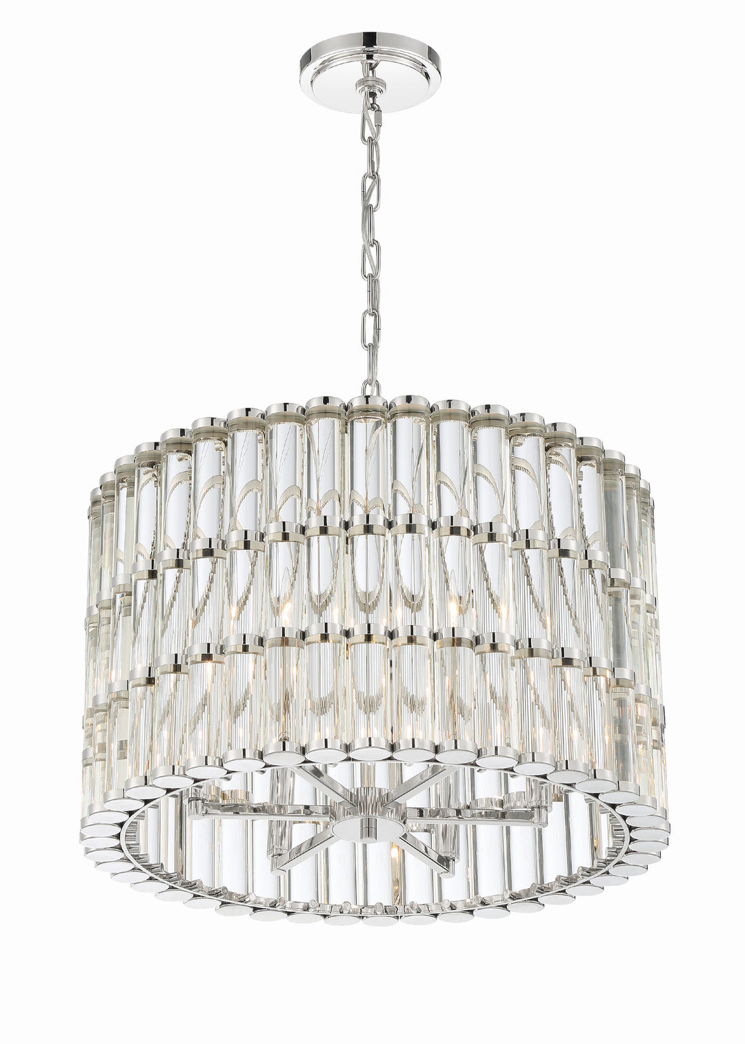 Crystorama Libby Langdon Elliot 6 Light Polished Nickel Chandelier