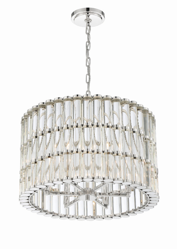 Crystorama Libby Langdon Elliot 6 Light Polished Nickel Chandelier