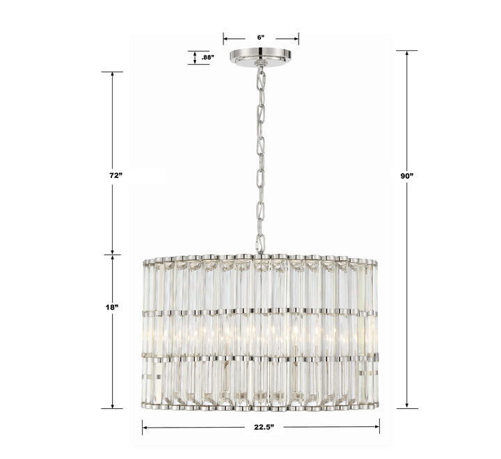 Crystorama Libby Langdon Elliot 6 Light Polished Nickel Chandelier