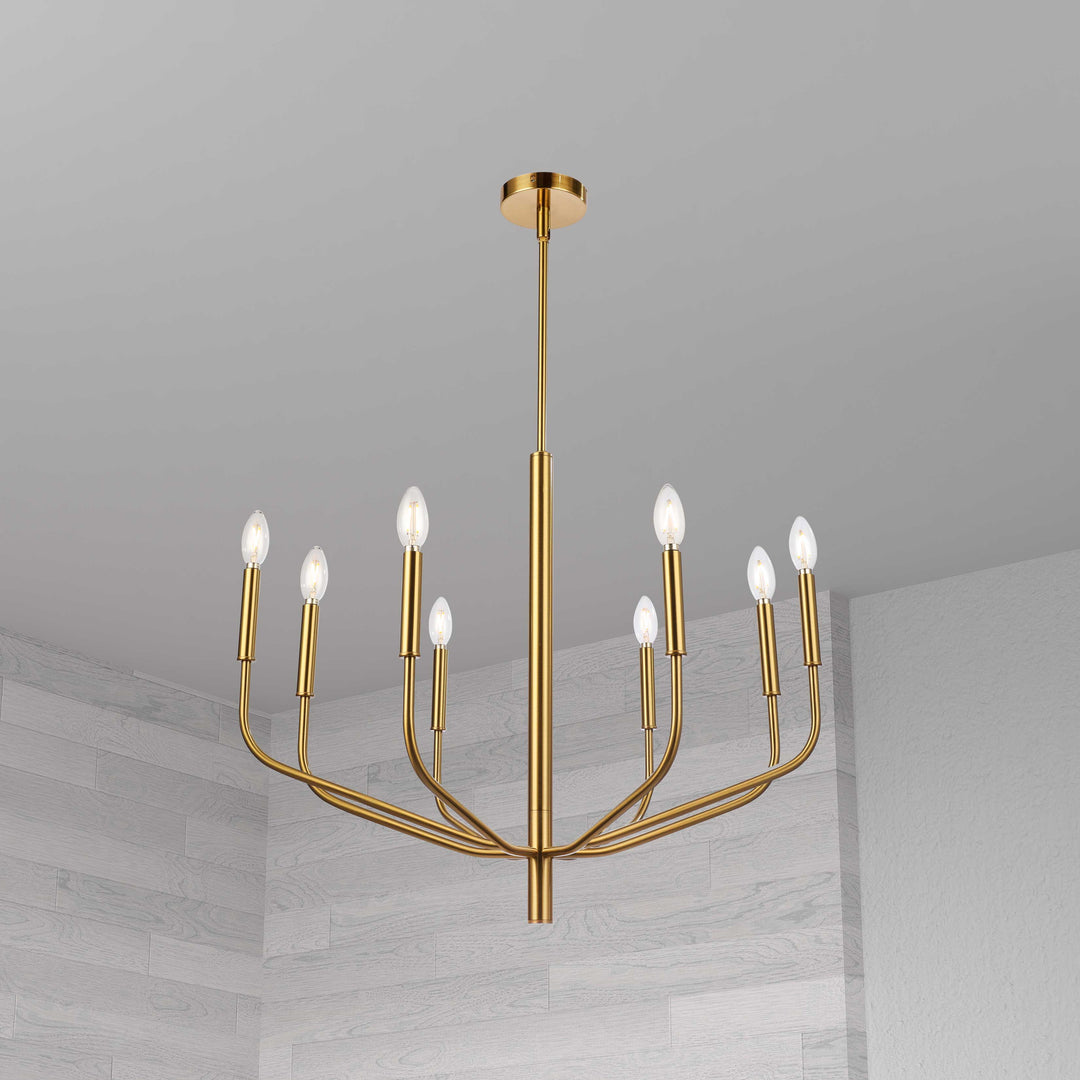 Dainolite 6 Light Incandescent Chandelier, Aged Brass