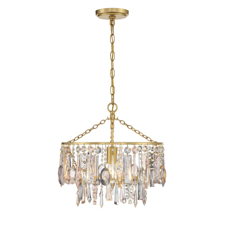 Crystorama Elsa 1 Light Antique Gold Pendant