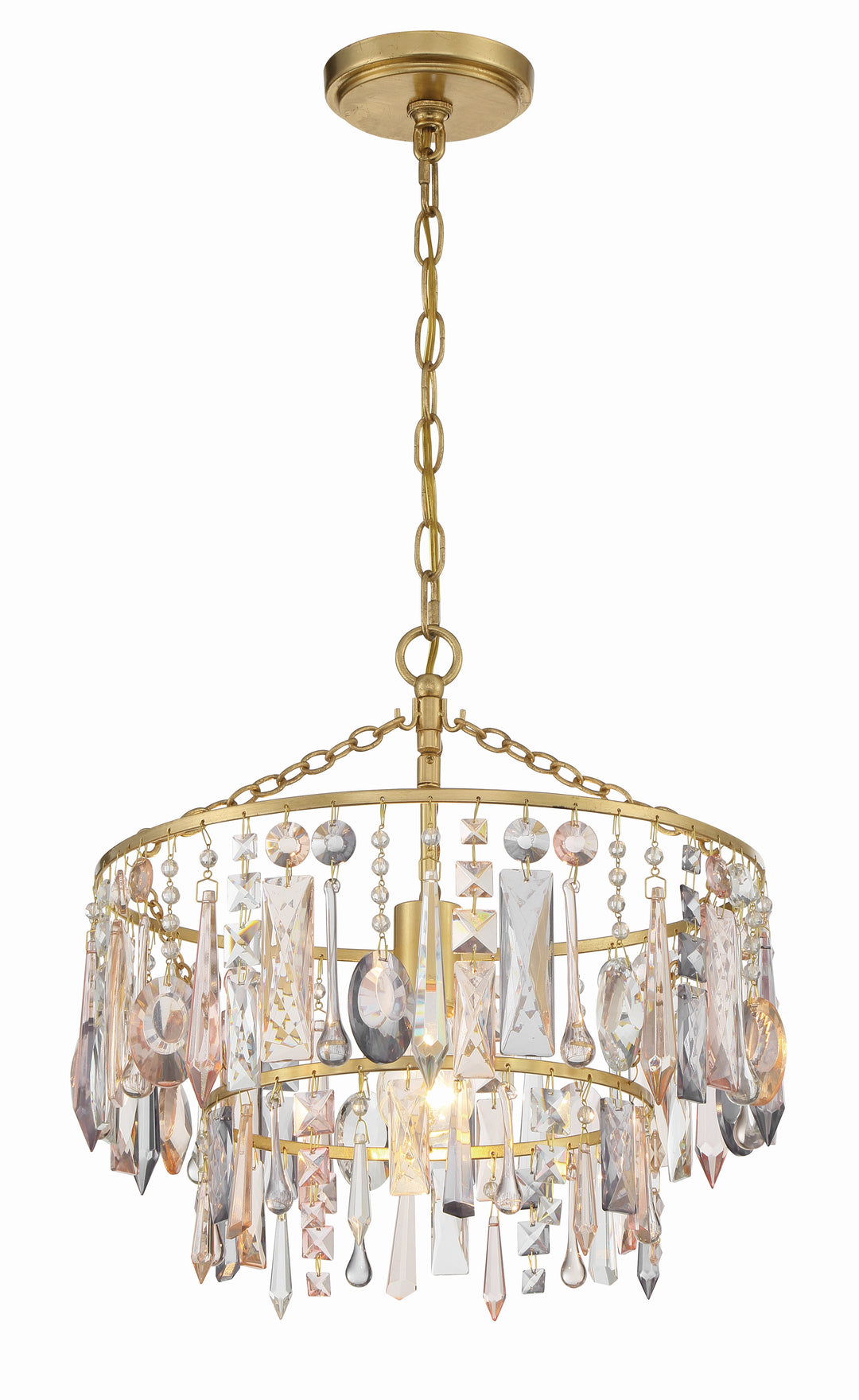 Crystorama Elsa 1 Light Antique Gold Pendant