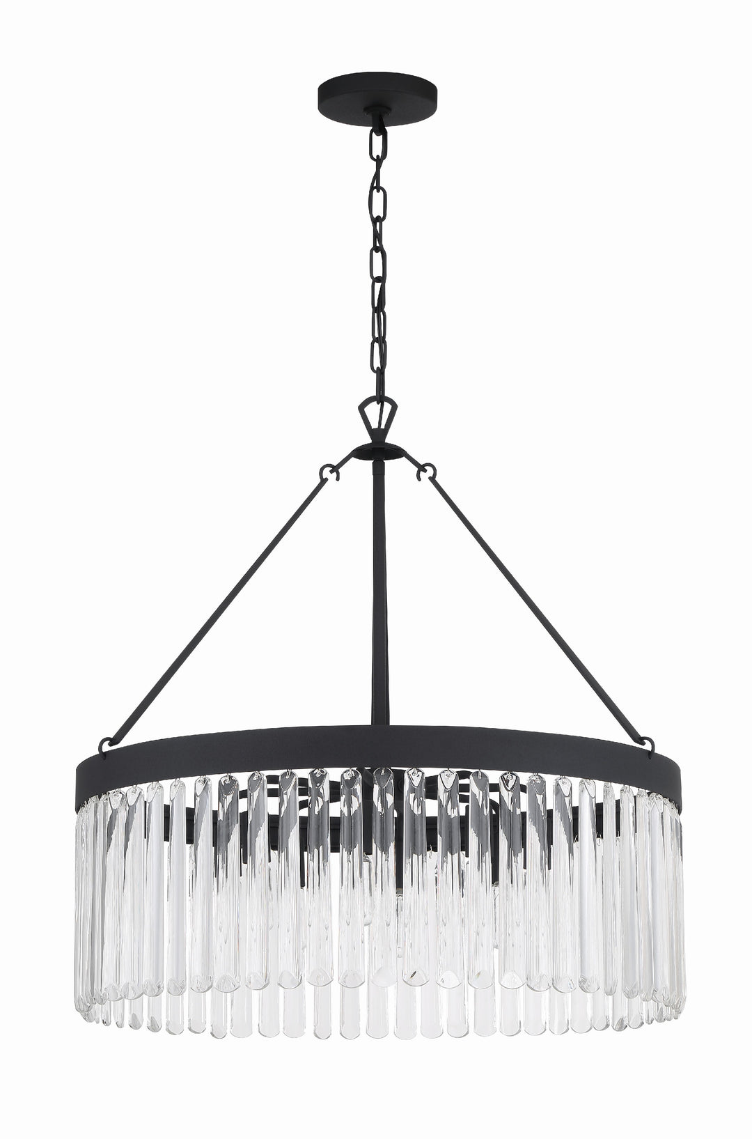 Crystorama Emory 8 Light Black Forged Chandelier