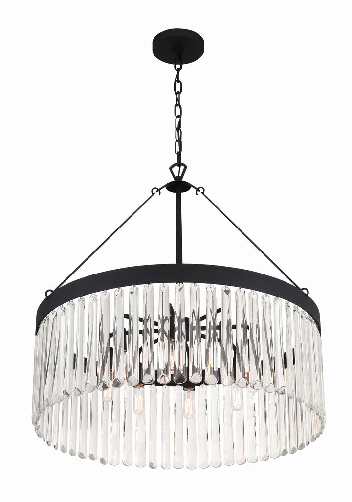 Crystorama Emory 8 Light Black Forged Chandelier