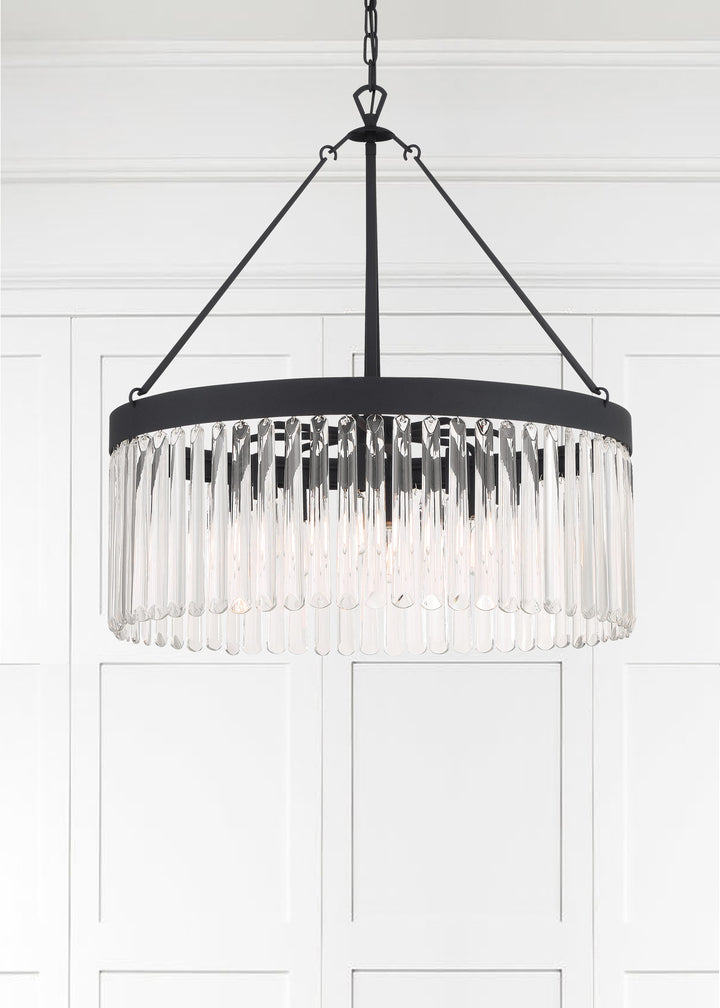 Crystorama Emory 8 Light Black Forged Chandelier